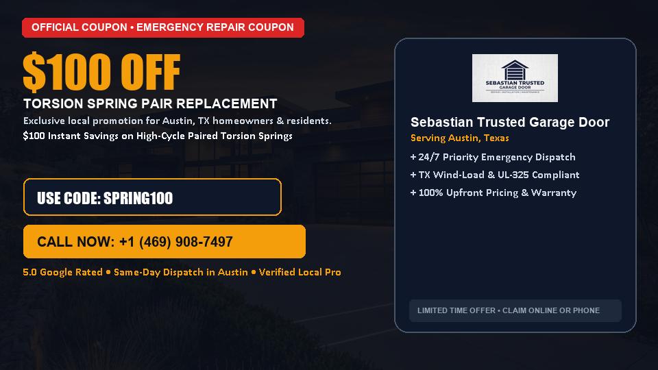 Sebastian Trusted Garage Door $100 OFF Dual Torsion Spring Replacement