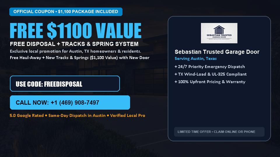 Sebastian Trusted Garage Door FREE Haul-Away & Heavy-Duty Tracks with New Door